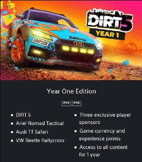 💥DIRT 5 🔵 PS4 / PS5 🔴ТУРЦИЯ🔴