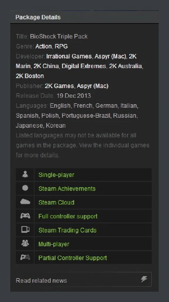 BioShock Triple Pack (Steam Gift ROW / Region Free)