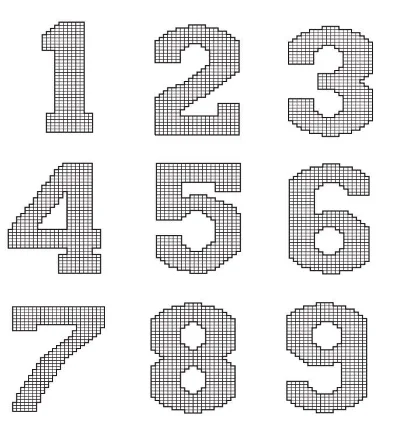 Stencils for making house numbers from self-tapping scr