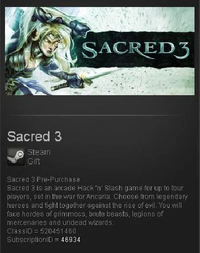Sacred 3 (Steam Gift / Region Free)