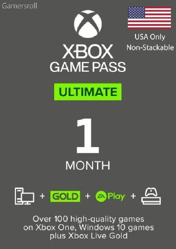 Xbox Game Pass Ultimate 1 месяц США с Game Core & EA