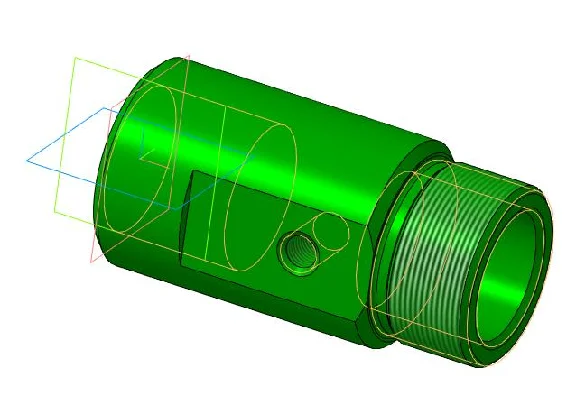 Drawing and 3D model of part MCh00.02.00.01 (body)