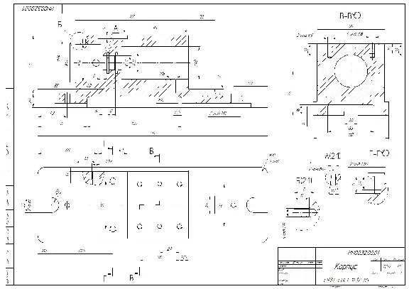 Drawing of the part body MCh00.32.00.01 and its model i