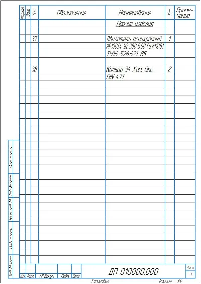 Измельчитель валково-дисковый. Чертеж и спецификация