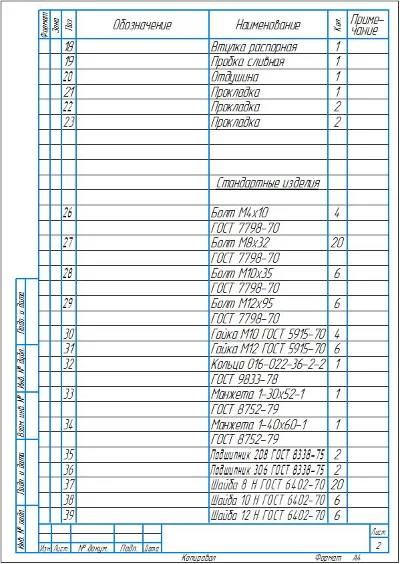 Чертеж редуктор цилиндрический косозубый. Сборочный