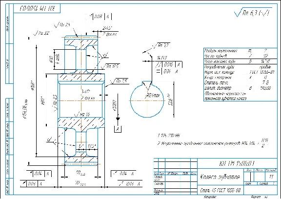 The gearbox is cylindrical. Assembly and specification