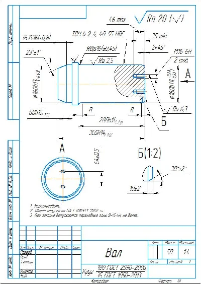 Technological process for manufacturing the shaft part