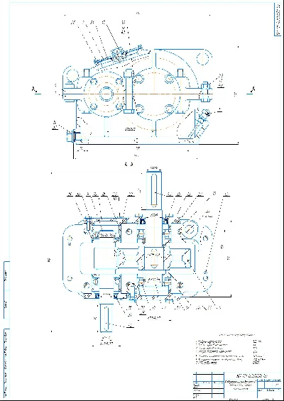 The gearbox is cylindrical. Assembly and specification