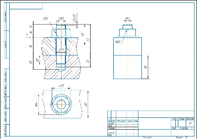 Connection with M20 stud. Hairpin connection. Compass.