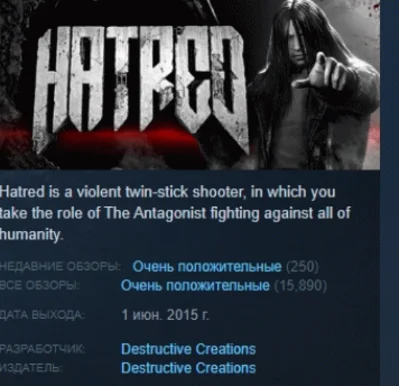 Hatred  💎STEAM KEY РОССИЯ+СНГ СТИМ КЛЮЧ ЛИЦЕНЗИЯ
