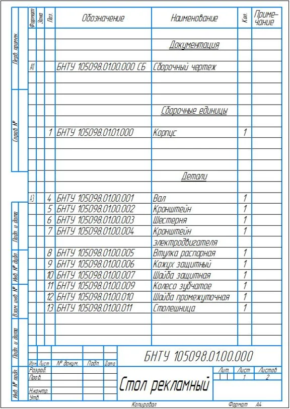 Advertising table rotating in a compass
