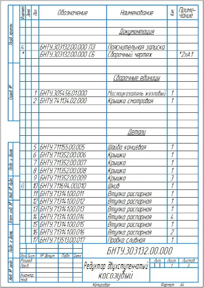 Редуктор двухступенчатый цилиндрический косозубый