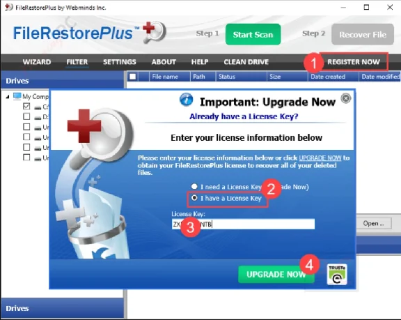 FileRestorePlus (Windows) License 1 year, key