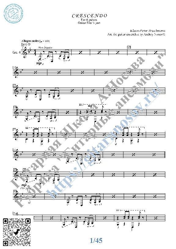 Crescendo_Bruchmann (Sheet Music for 4 guitars)