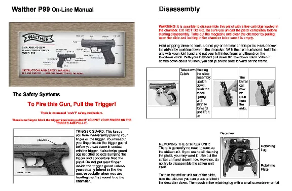 Pistol Walther P-99 Manual