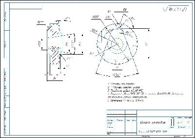 Ratchet wheel. Working drawing of a ratchet wheel detai