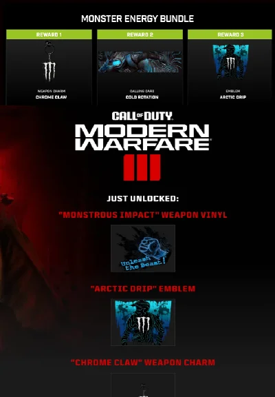 🔑🔥NEW🔥 MONSTER ENERGY BUNDLE| Code MW III