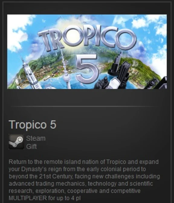 Tropico 5 (Steam Gift - РУ + СНГ \ RU + CIS )