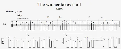 Sheet music for guitar! ABBA - The Winner Takes It All