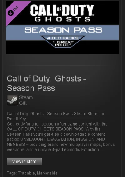Call of Duty: Ghosts - Season Pass - STEAM Gift / ROW