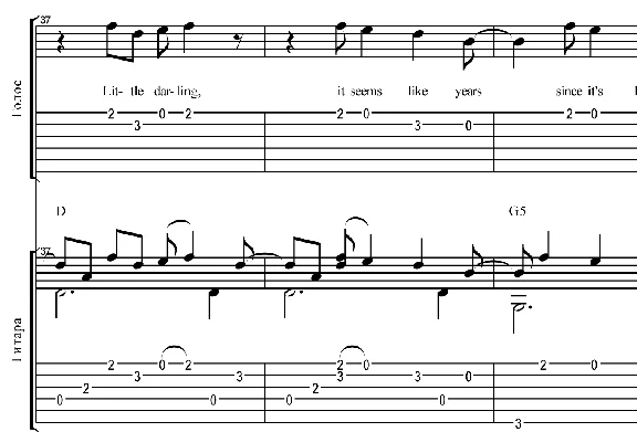 Here Comes the Sun (Beatles, Glee) Tab and Sheet music