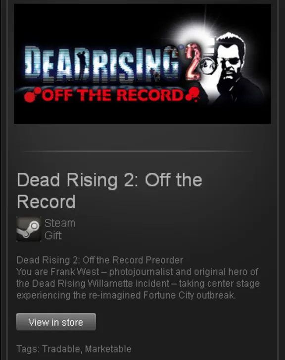 Dead Rising 2 Off the Record - STEAM Gift / RU+CIS+UA