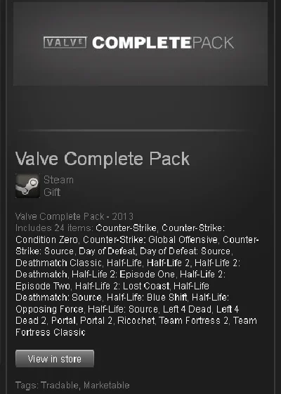 Valve Complete Pack - STEAM Gift - Region Free / ROW