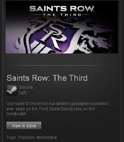 zzzz_Saints Row: The Third - STEAM Gift / GLOBAL / ROW