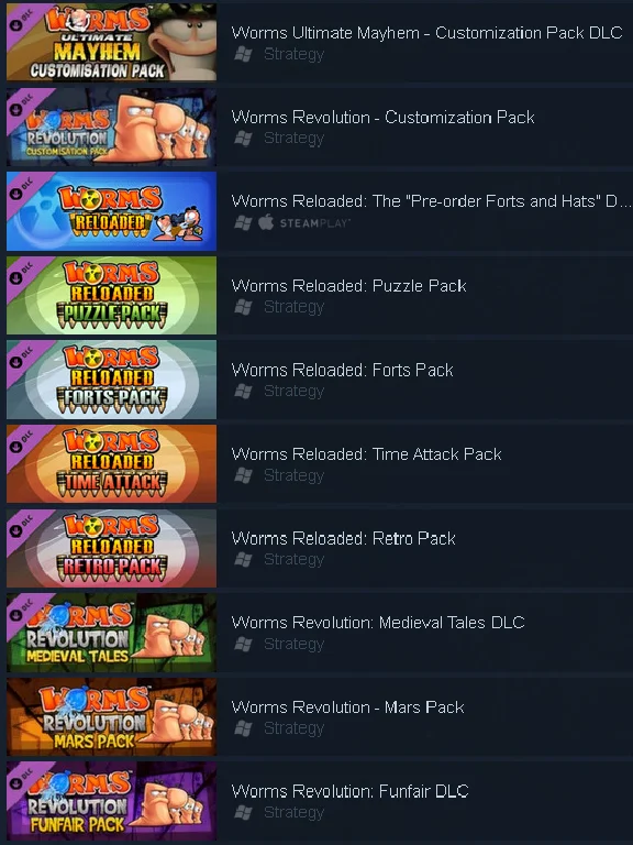 Worms Collection - STEAM Gift - Region Free / ROW