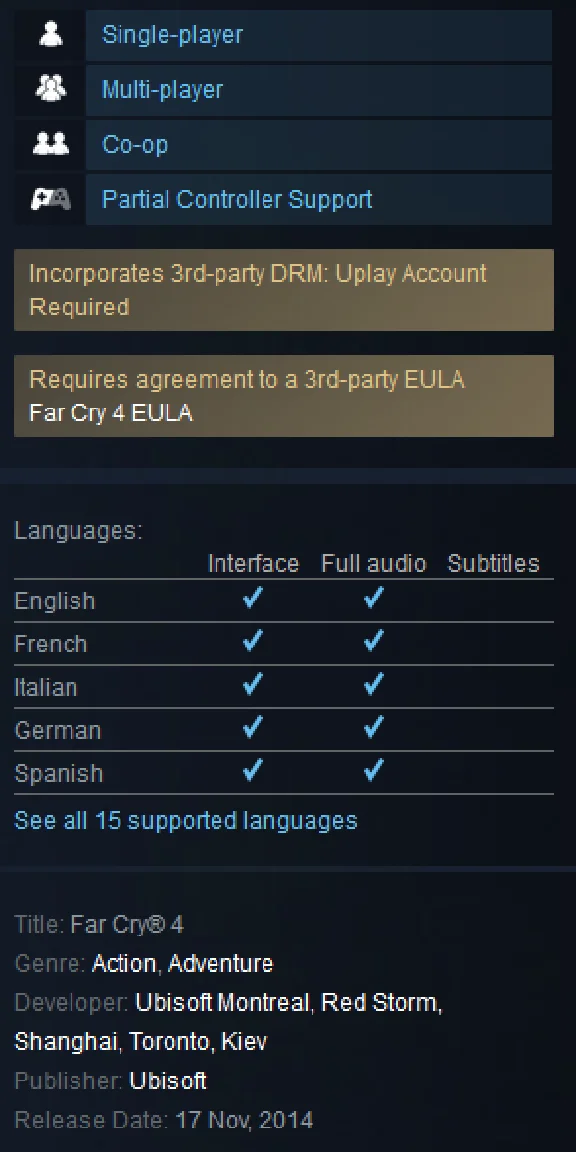 Far cry 4 (Steam Gift / ROW / Region Free)