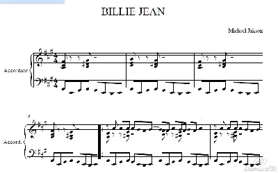 Billie Jean Michael Jackson / music for accordion / bay