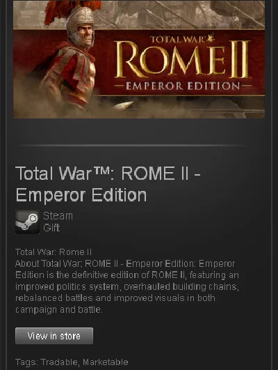 Total War ROME 2 Emperor Ed. - STEAM Gift - Region Free
