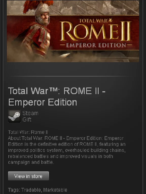 Total War ROME 2 Emperor Ed. - STEAM Gift - Region Free