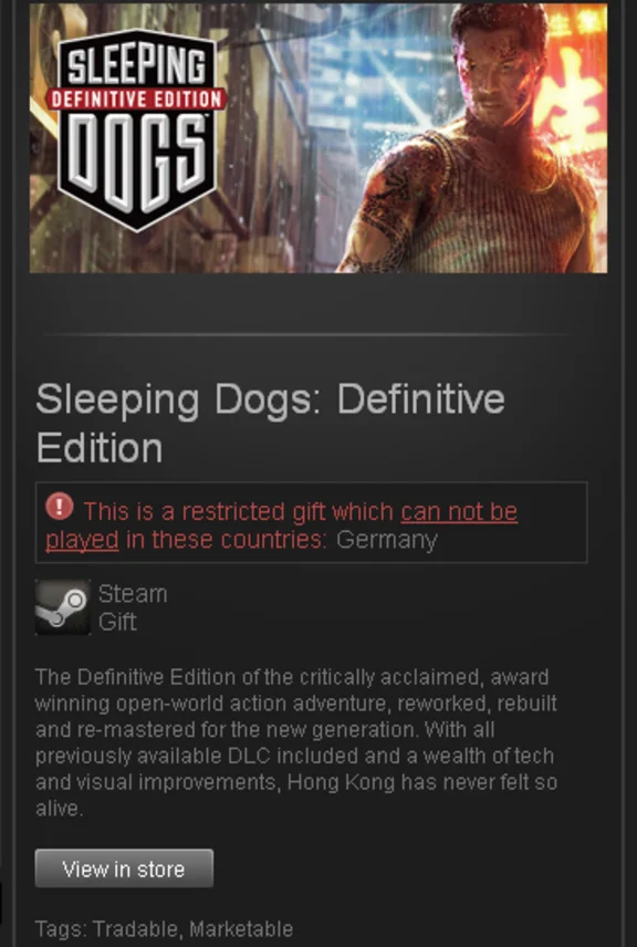 zzzz_Sleeping Dogs Definitive Edition STEAM Gift GLOBAL