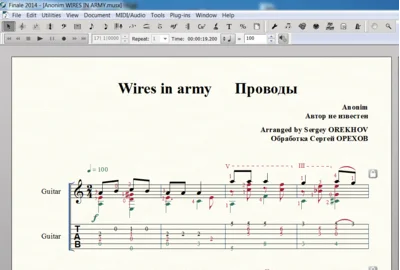 WIRES IN ARMY by Anonim for 6-string guitar