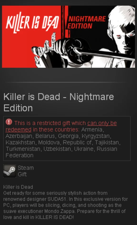 Killer is Dead - Nightmare Edition (Steam Gift/RU CIS)
