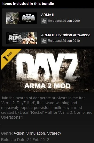 ARMA II 2: Combined Operations (Steam/RU+CIS)+DayZ
