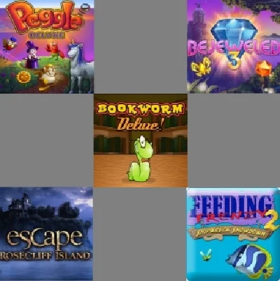 Peggle Deluxe, Bejeweled 3, Feeding Frenzy 2 STEAM HB l