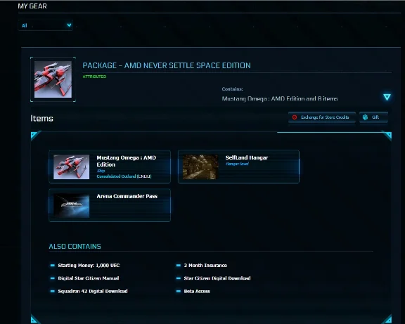 Star Citizen AMD Mustang Omega Package (Worldwide)