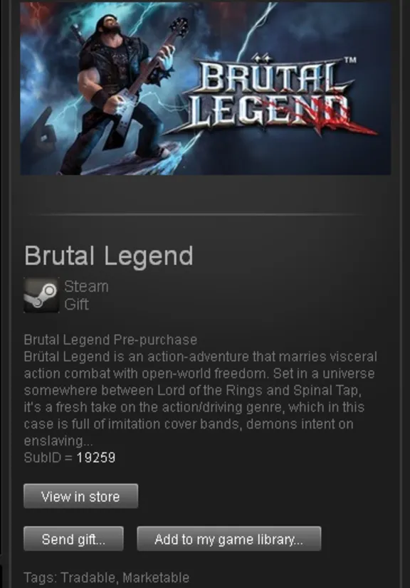 Brutal Legend Pre-purchase - STEAM Gift - Region Free