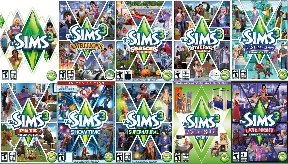 The Sims 3 + 10 Expansions packs EA App + Email