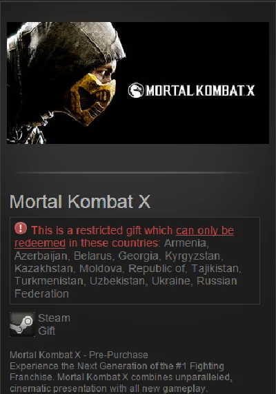 Mortal Kombat X (Steam Gift / RU & CIS / VPN *)