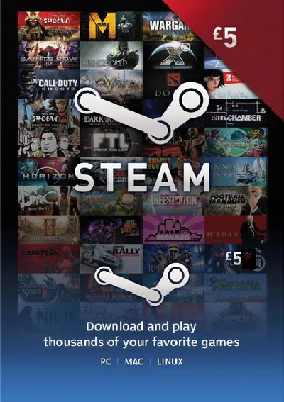 STEAM WALLET GIFT CARD £5 (GBP) | Discounts