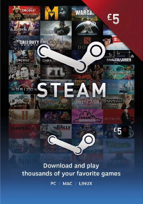 STEAM WALLET GIFT CARD £5 (GBP) | Discounts