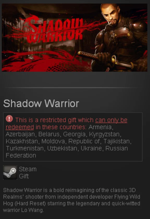Shadow Warrior (Steam Gift/RU CIS)