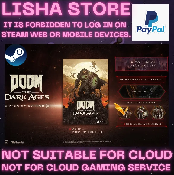 DOOM The Dark Ages Premium Edition STEAM OFFLINE Paypal