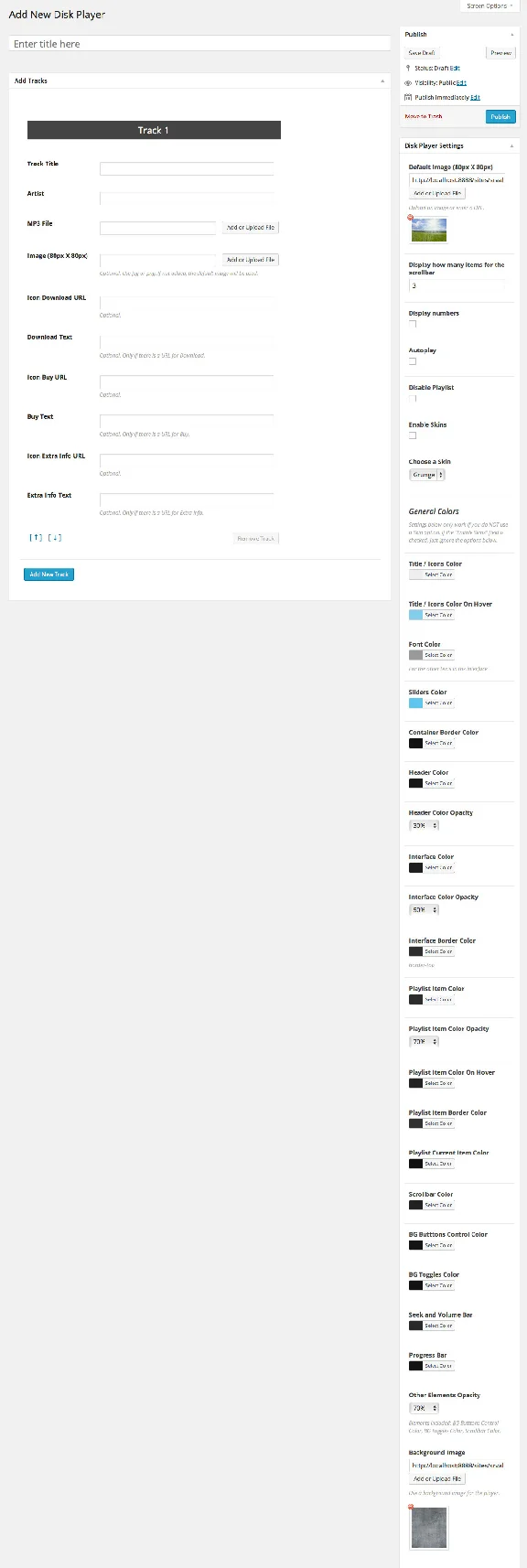 MP3 player for Wordpress - Disk Audio Player 1.6.8