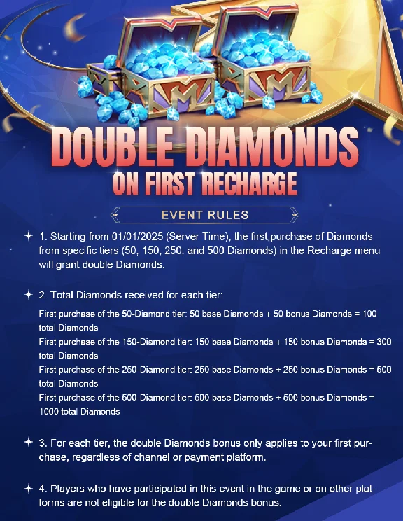Двойные алмазы Mobile Legends: Bang Bang, по ID