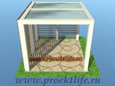 БЕСЕДКА В СТИЛЕ ХАЙ-ТЕК РАБОЧИЙ ПРОЕКТ