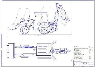 Drawing excavator loader
